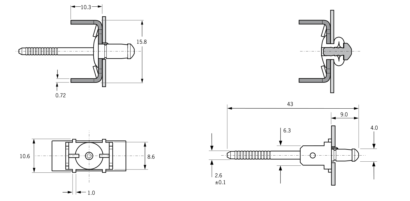 Earth tab rivet BN11 series copper Grounding blind rivets Rivet
